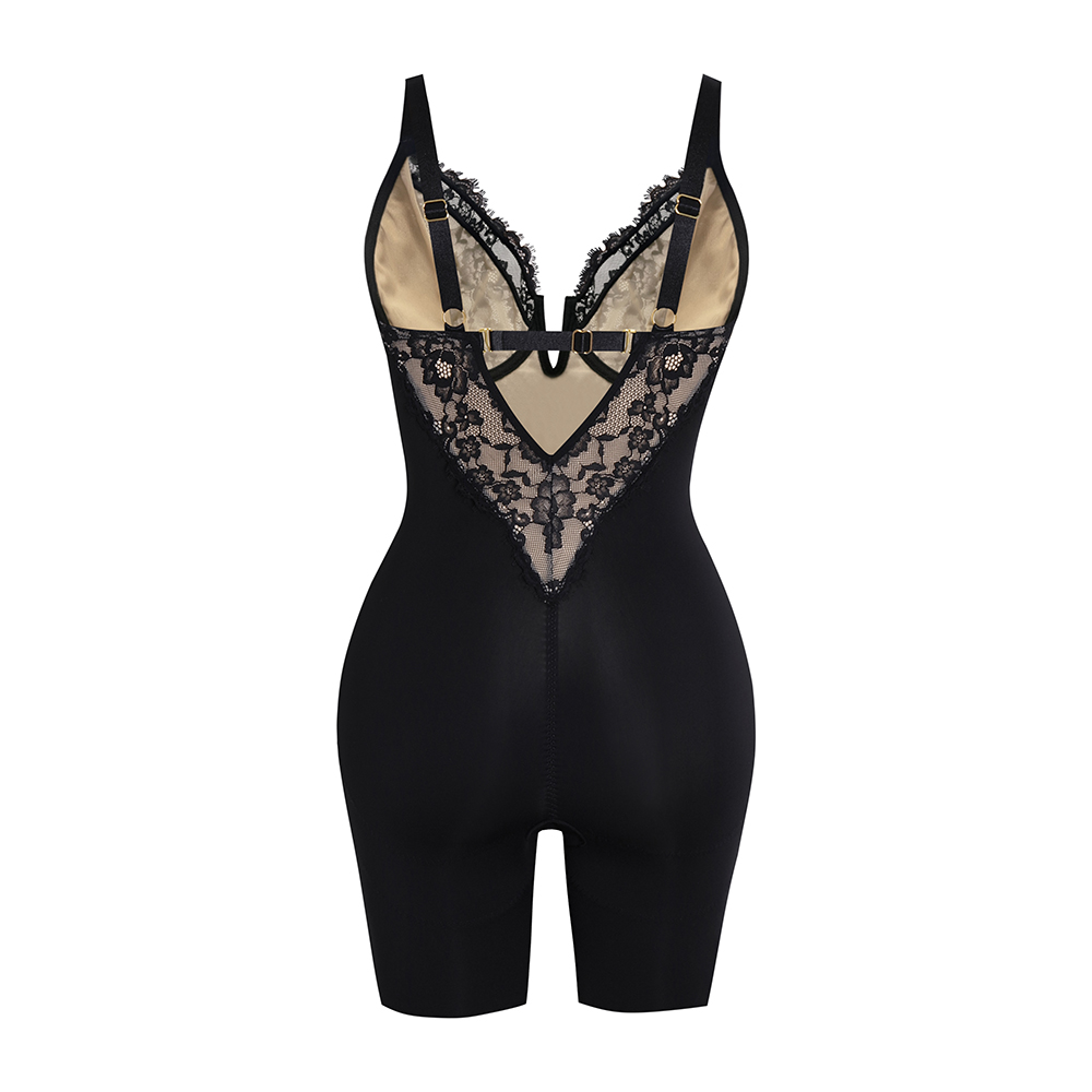 V Neck Backless Halter Bodysuit