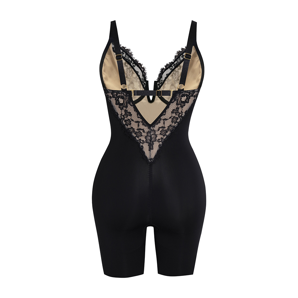 V Neck Backless Halter Bodysuit