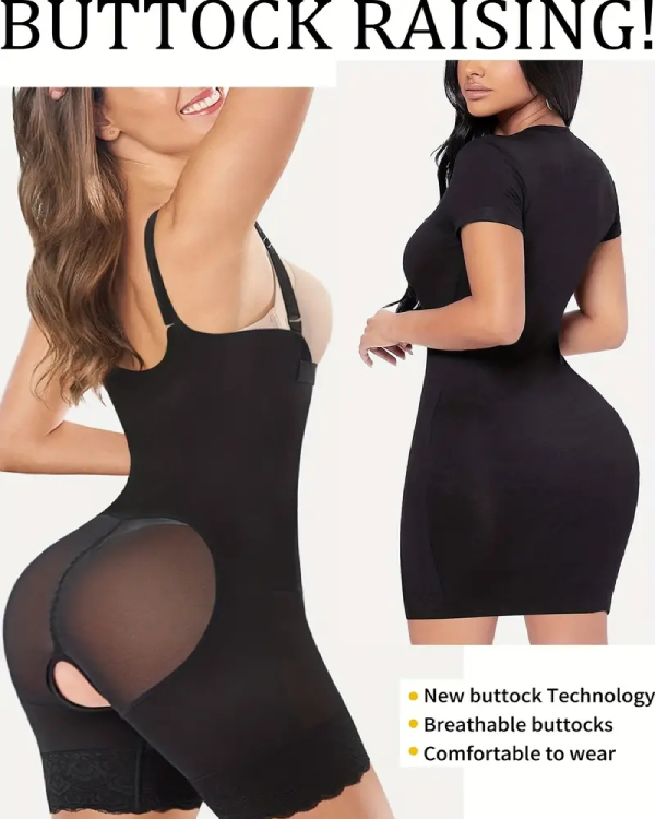 Open Bust Tummy Control Butt Lifting Zip Up Body Shaper