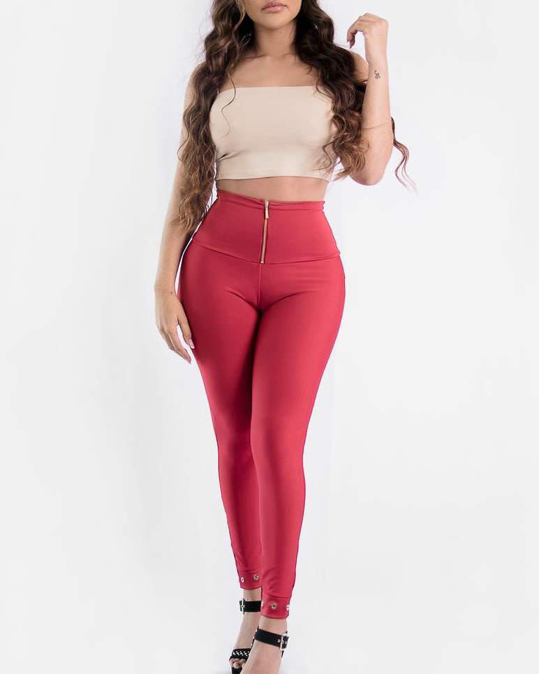 ChicCurve Tummy Control Zipper Butt Lift Pants