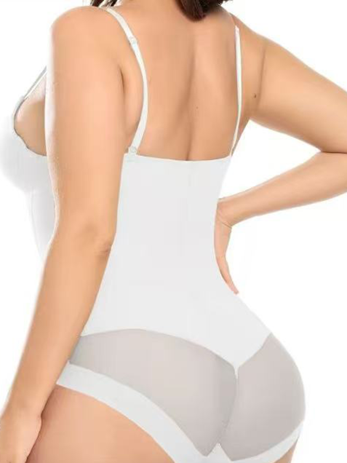 Women's Backless Strapless U Neck V-Shaped Built-in Bra Corset Thong Tummy Control Bodysuit
