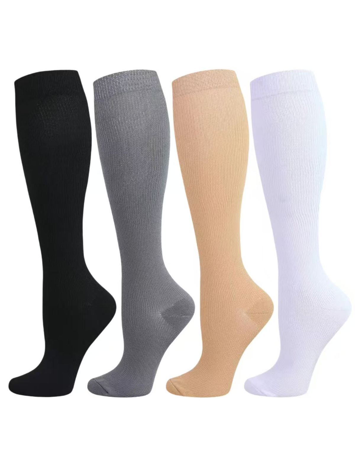Four-Pack Women's Five-Toe Compression Socks