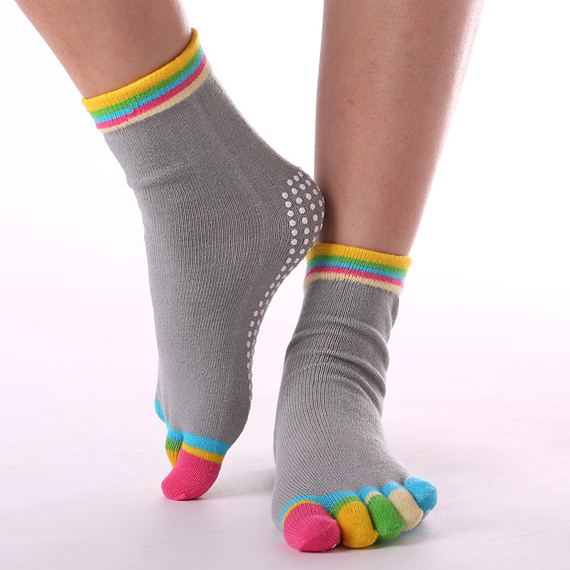 Pilates non-slip five-finger cotton socks