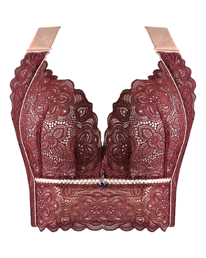 Longline Wire-free Breathable Lace Push Up Bras