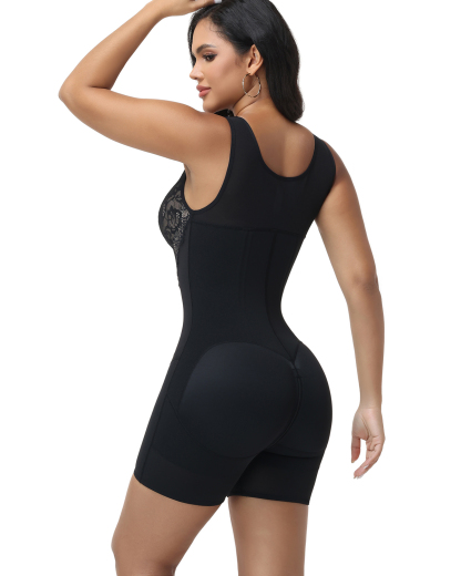 Shapshe® Lace Deep V Zipper Closure Tummy Control Body Shaper