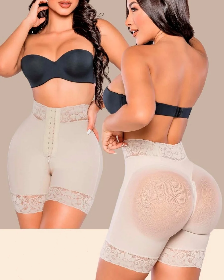 High Waisted Hip Lifting Shape Pants with Hook and Eye