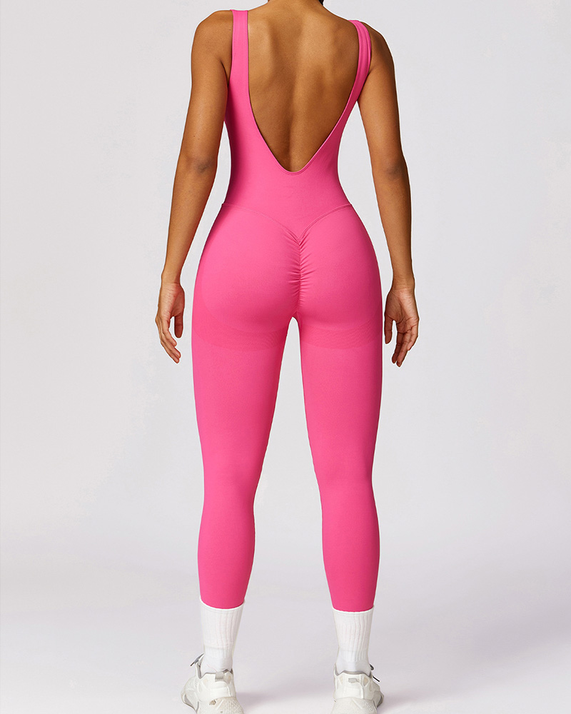 Cut-Out Hip Lift One-Piece Yoga Suit