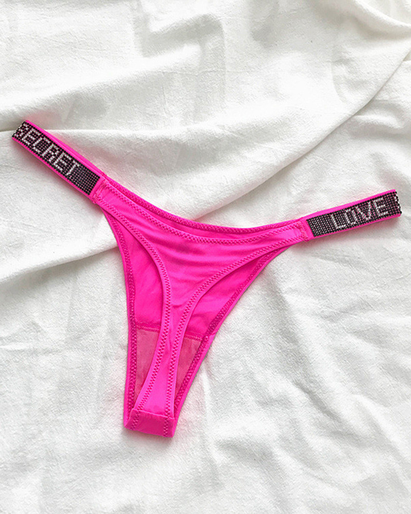 Sexy Low Waist T Pants Narrow Edge Water Diamond Underwear Sports Hip Lifting Thong Breathable Invisible