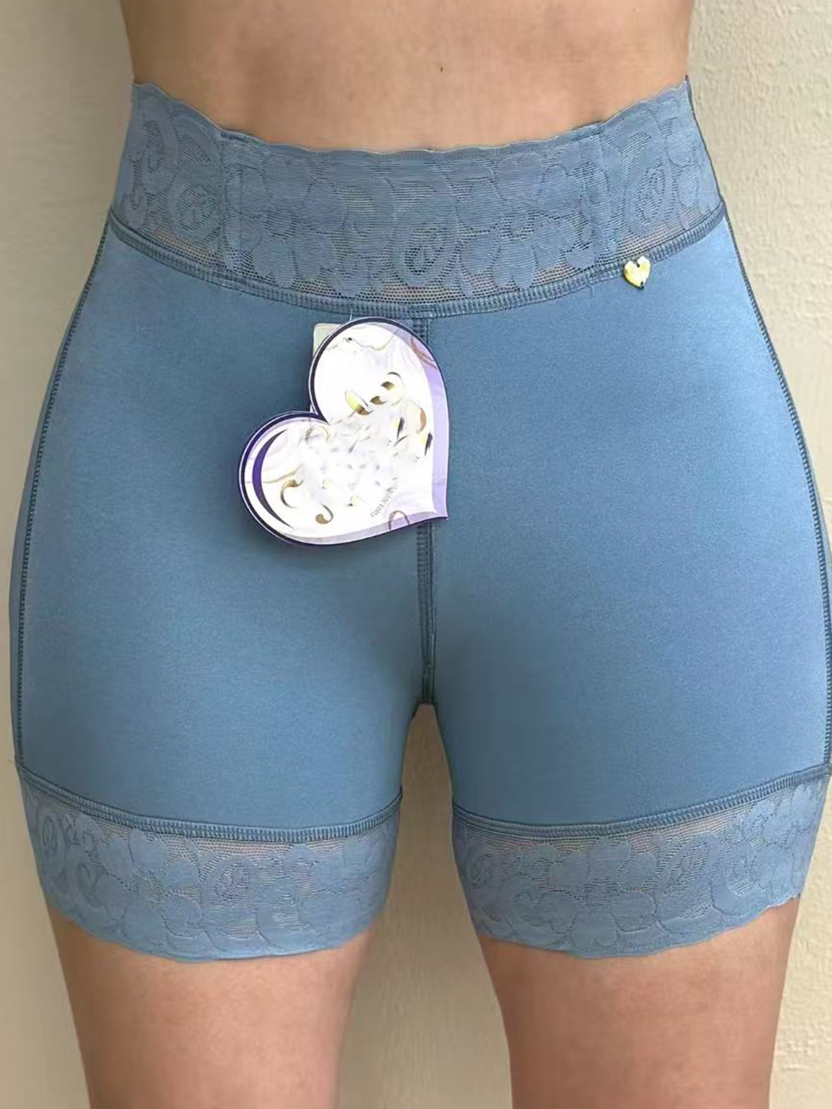 Lace Trimmed High Waist Breathable Hip Lifting Shaping Pants