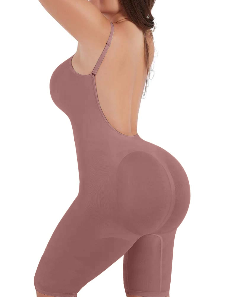 Seamless Backless Mid-Length Full Body Shaper