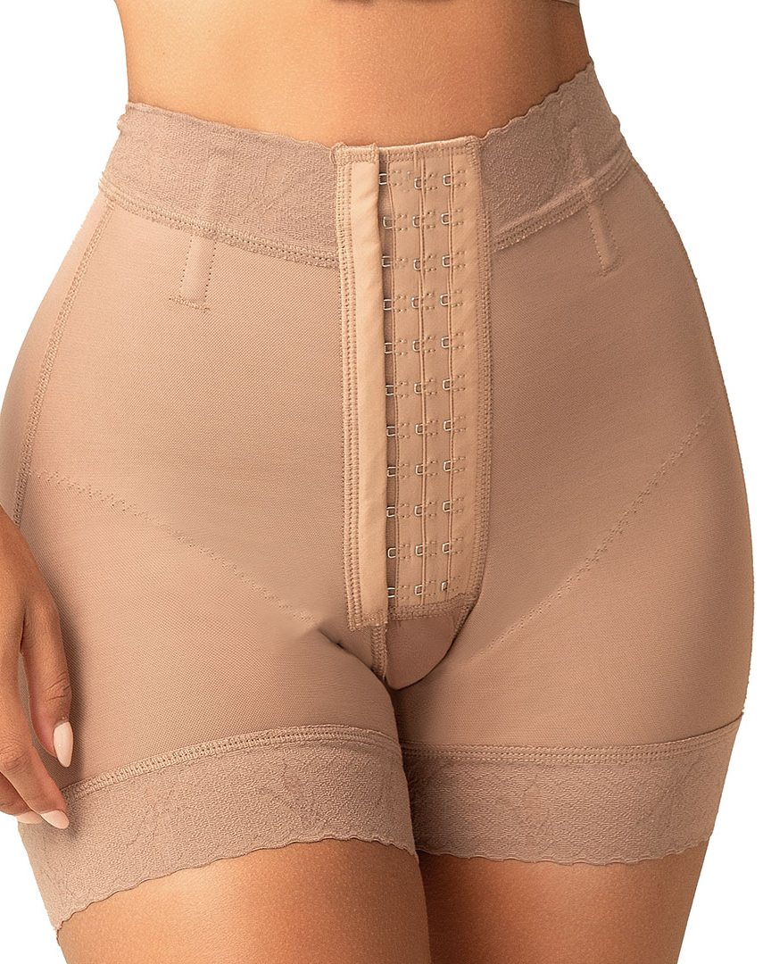 High Waist Butt Lift Shorts With Three Levels Of Hook And Eyes