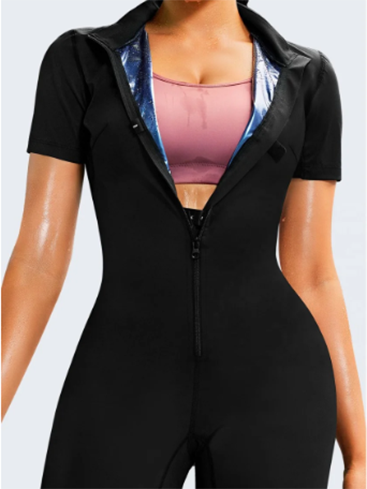 Summer Breathable Sleeveless High Collar Open Chest Body Shaper