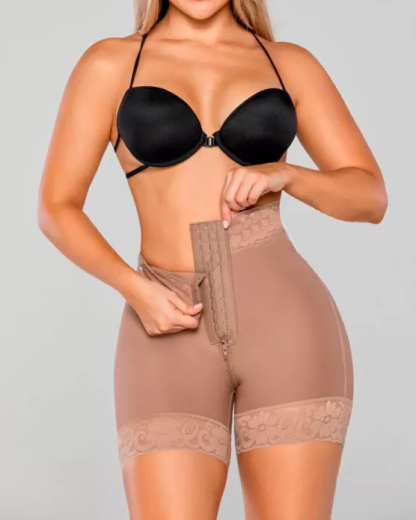 High Waisted Hip Lifting Shape Pants with Hook and Eye