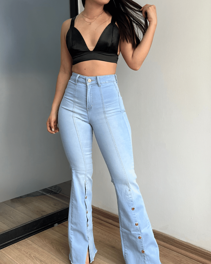 Jeans Flare Broches
