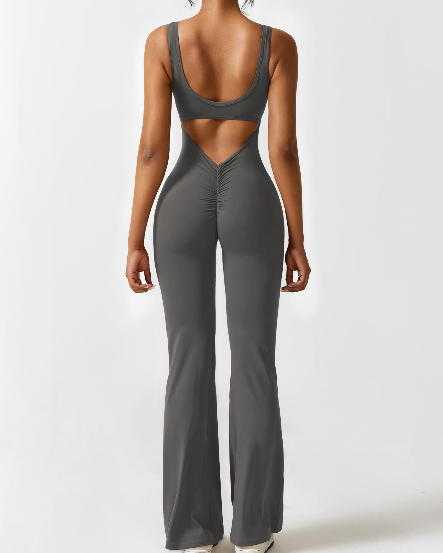V-Back Flared Jumpsuit