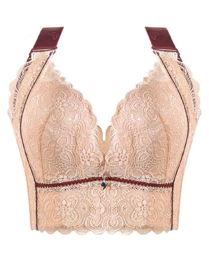 Longline Wire-free Breathable Lace Push Up Bras