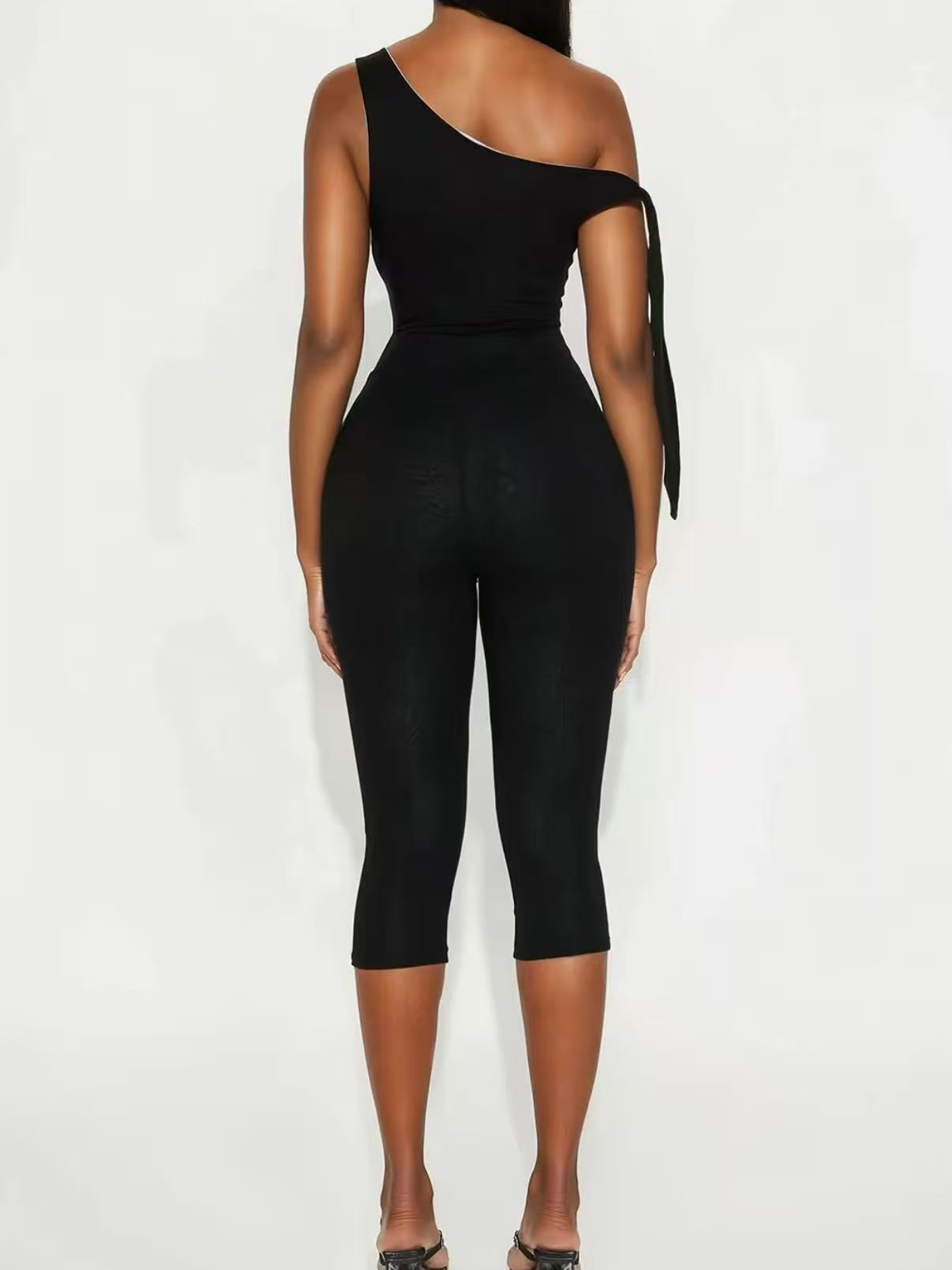 Black Sleeveless Bodysuit With Tummy Control