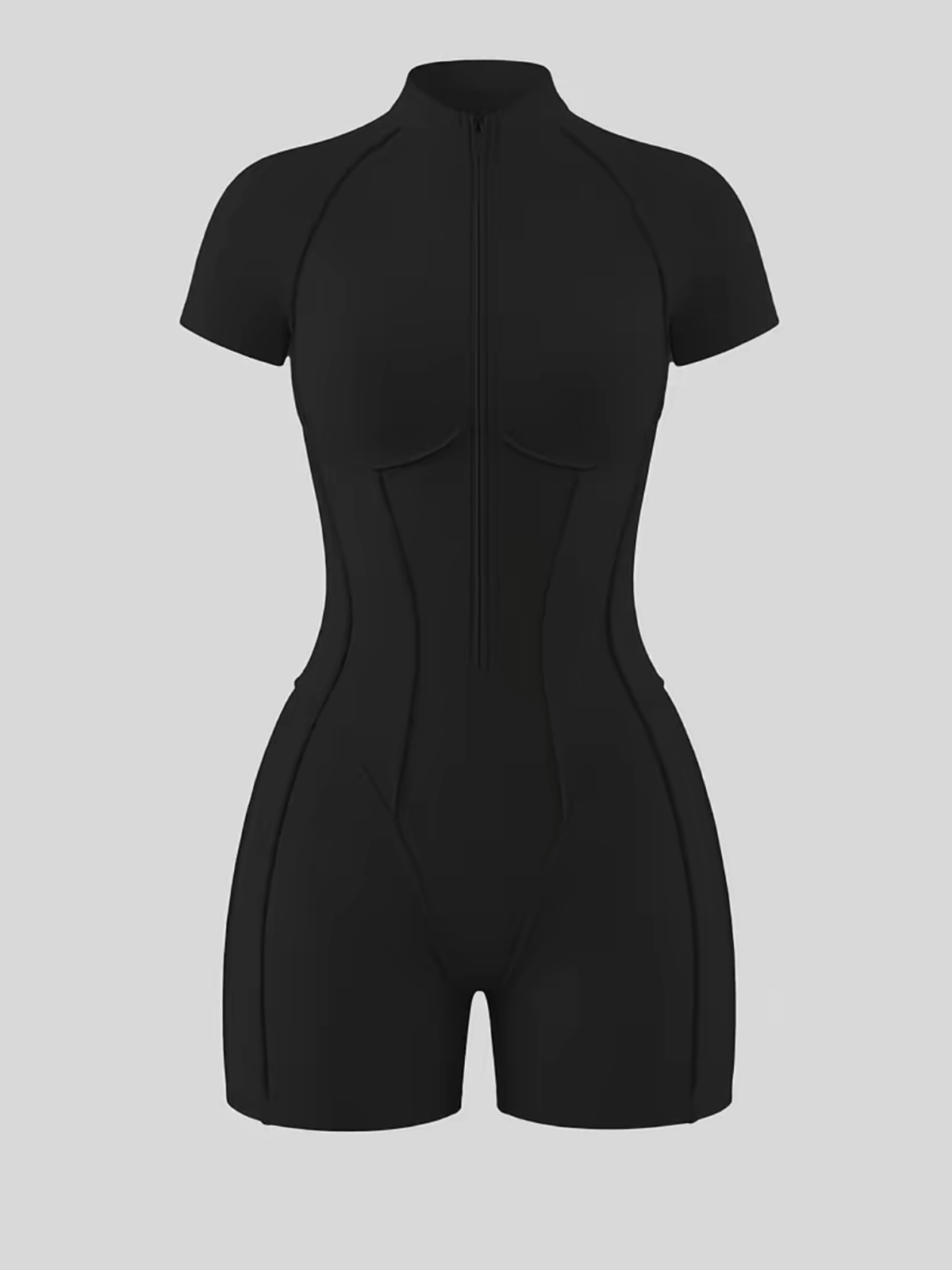 High Elasticity Zipper Hip Lifting And Shaping Yoga Bodysuit