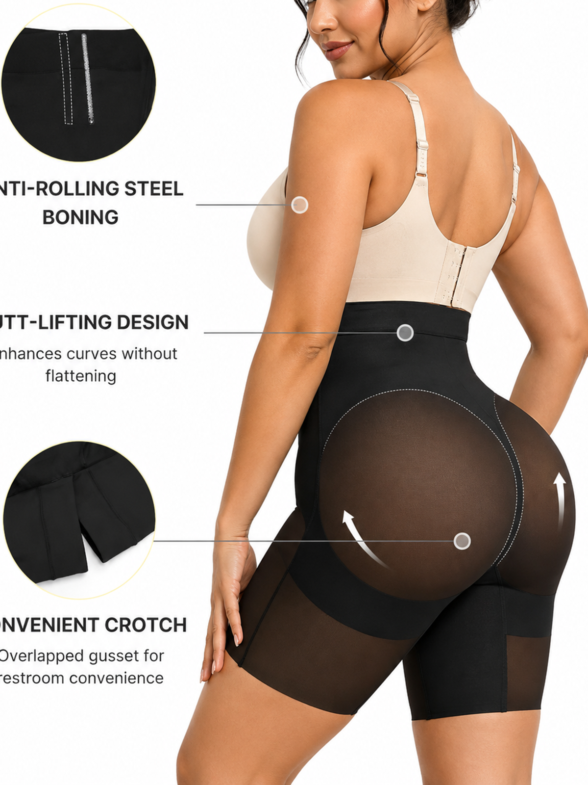 High Waist Tummy Control Shapewear Shorts Seamless Thigh Slimmer Body Shaper