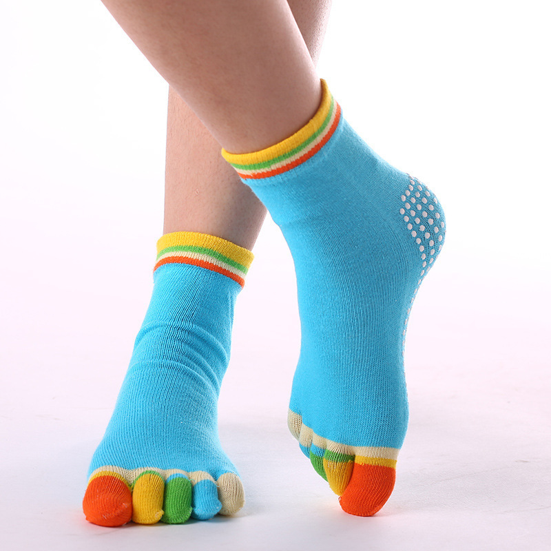 Pilates non-slip five-finger cotton socks