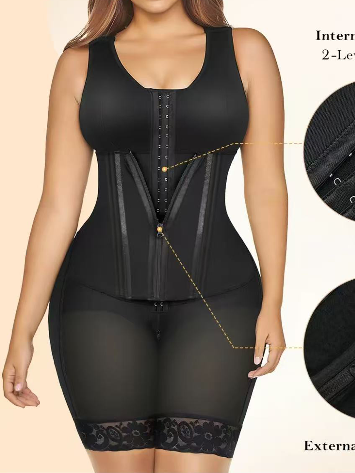 Double Pressure Chest Wrapping Belly Compression Breathable Body Shaper