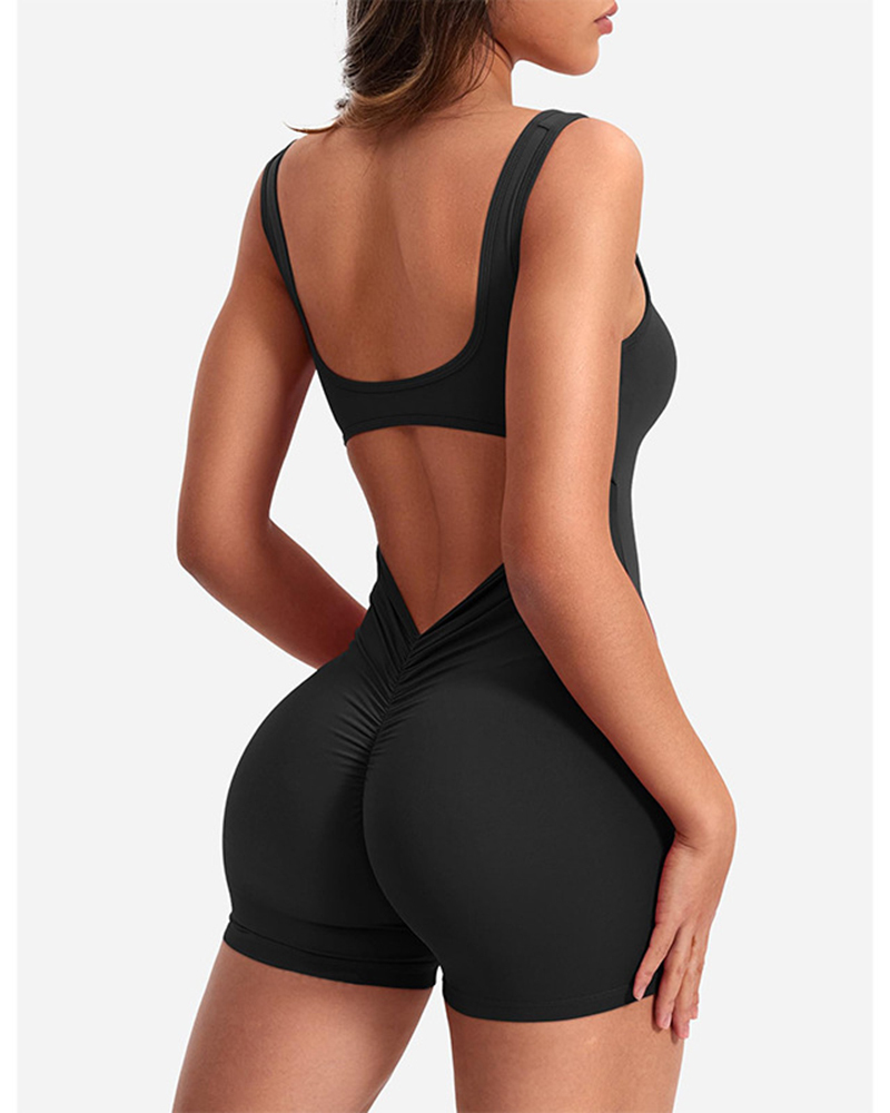 Backless Slim Fit Butt Lifting Yoga Jumpsuit