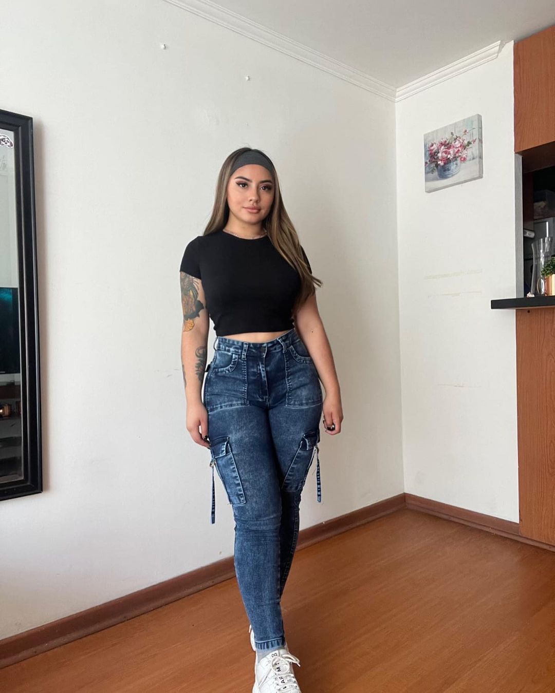 Skinny Jeans Soft Stretch Cargo Pants Slim Fit Denim