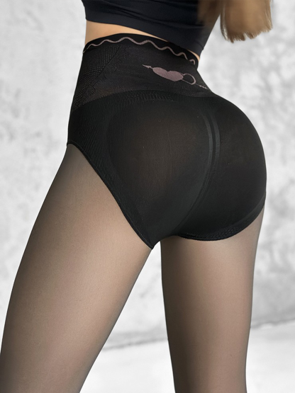 Hip-Lifting Tights With Fleece Lining Thermal Leggings