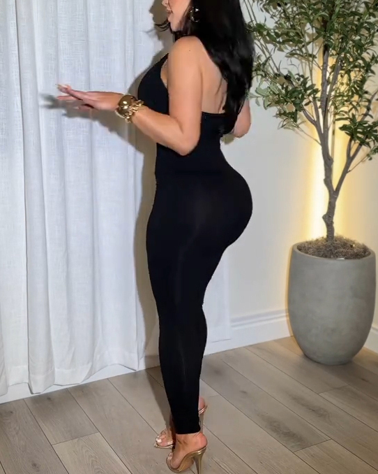 Sleeveless Cutout Bodycon Jumpsuit