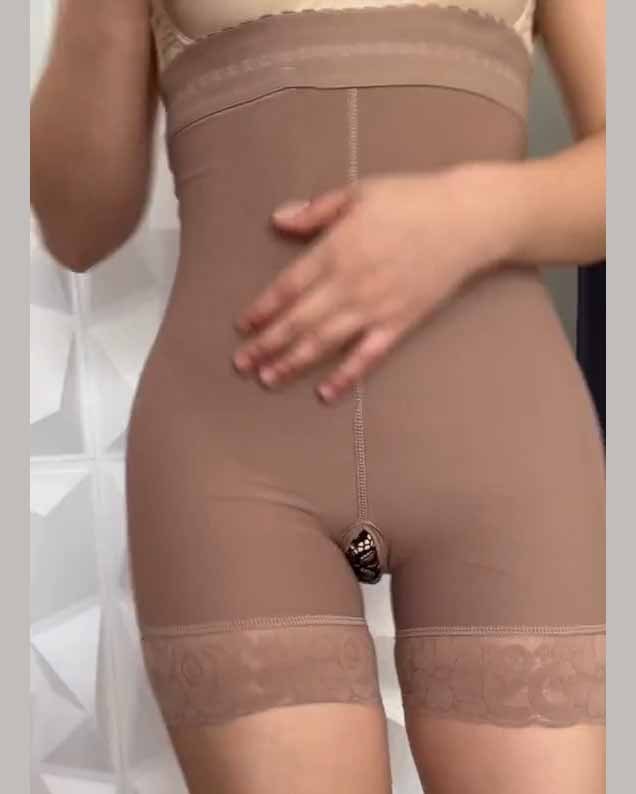 High Waist Butt Lifter Open-Crotch Shorts