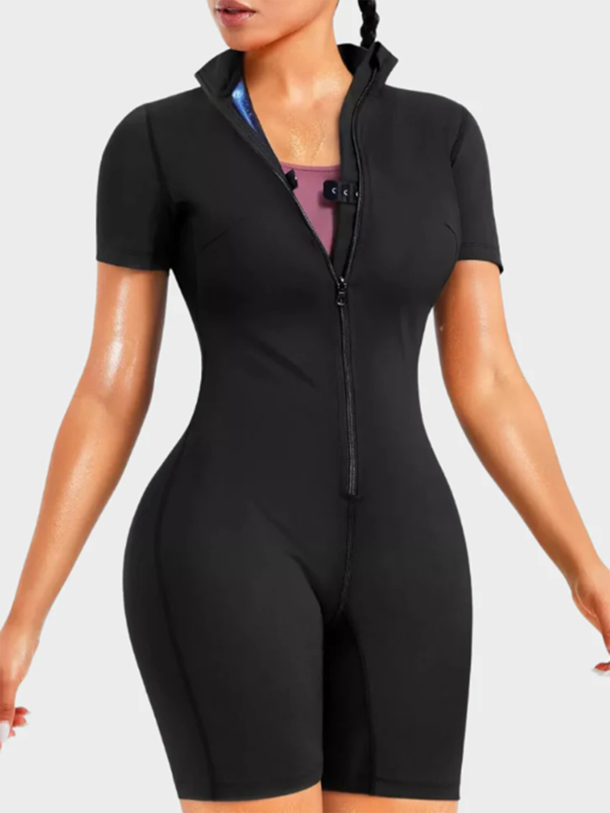 Summer Breathable Sleeveless High Collar Open Chest Body Shaper