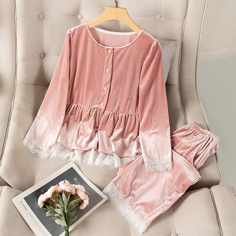 Two Piece Round Neck Cardigan Loungewear