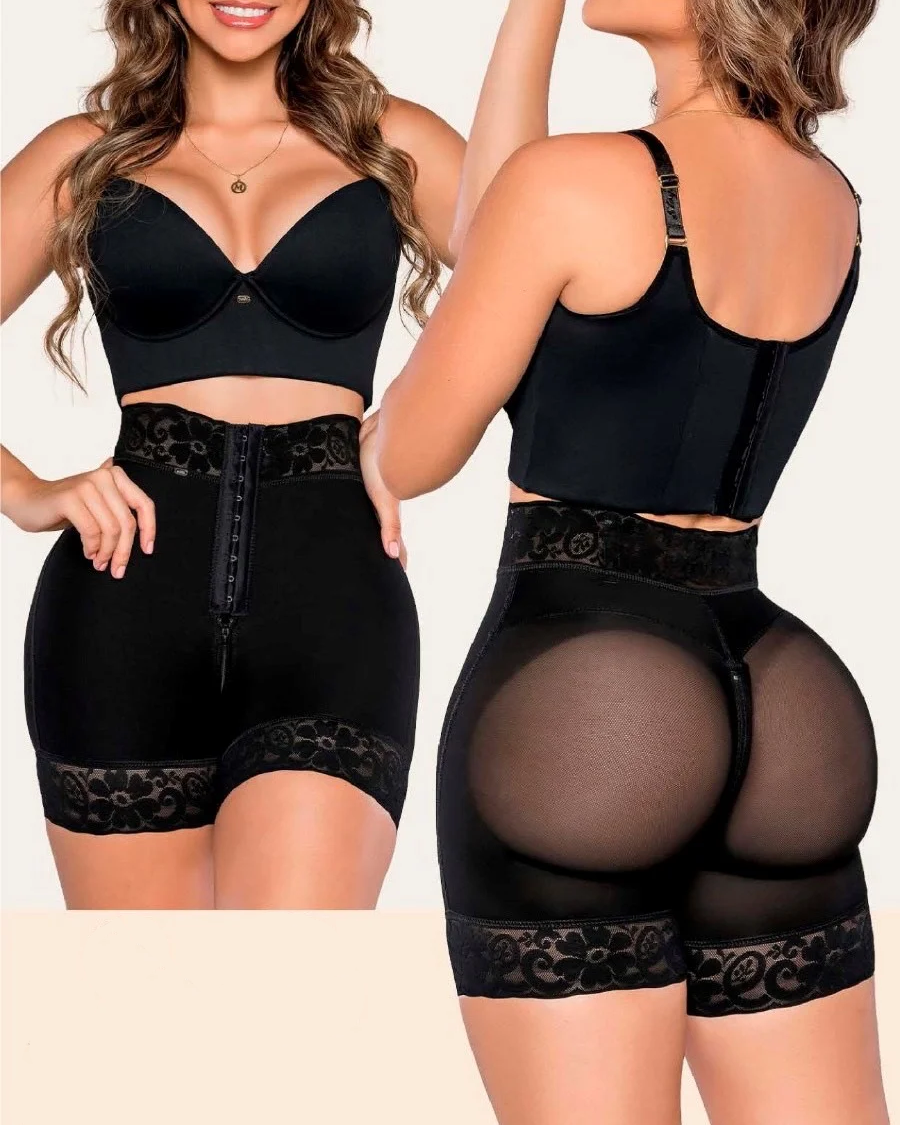 High Waisted Hip Lifting Shape Pants with Hook and Eye