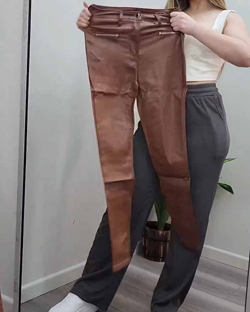 Zip Tight Leather Pants