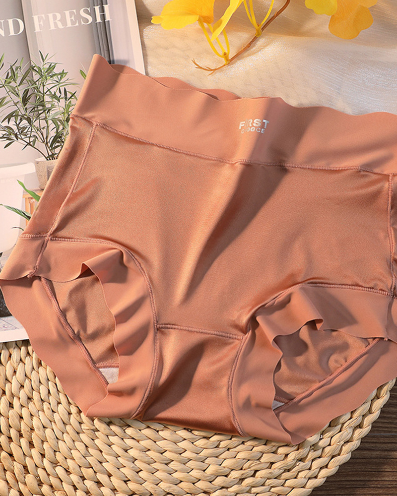 High waist tummy control silk antibacterial crotch underwear