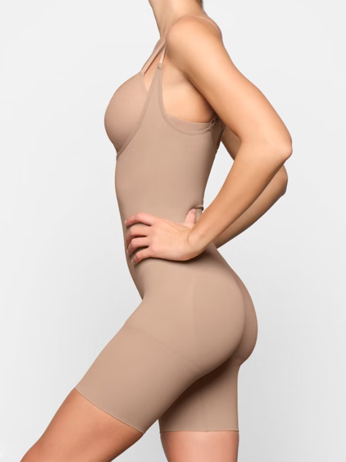 Summer Breathable Spaghetti Strap Seamless Shaping Hip Lifting Open Bust Bodysuit