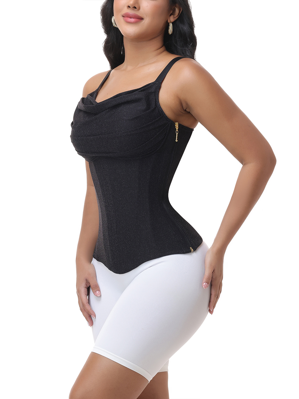 Side Zipper Waist Trainer Tank Top Bustier Corset Body Shaper