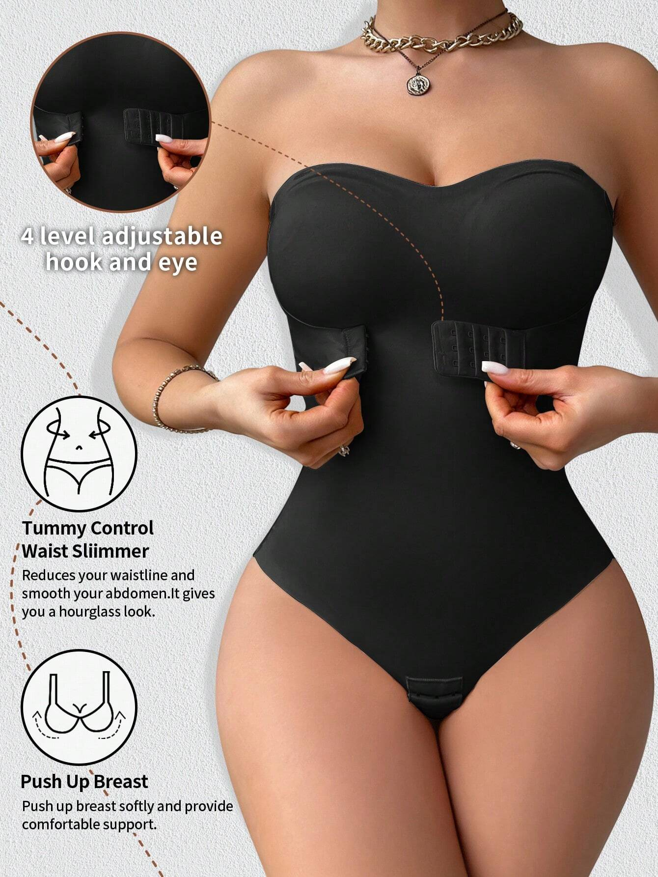 Seamless One-Piece Snap Crotch Shapewear