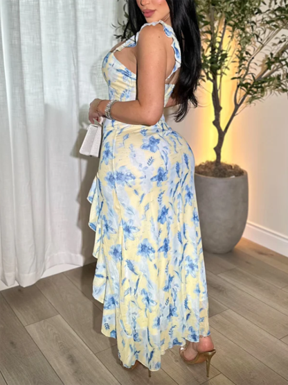 Gentle And Sexy Slim Fit Bevel Lace Long Dress