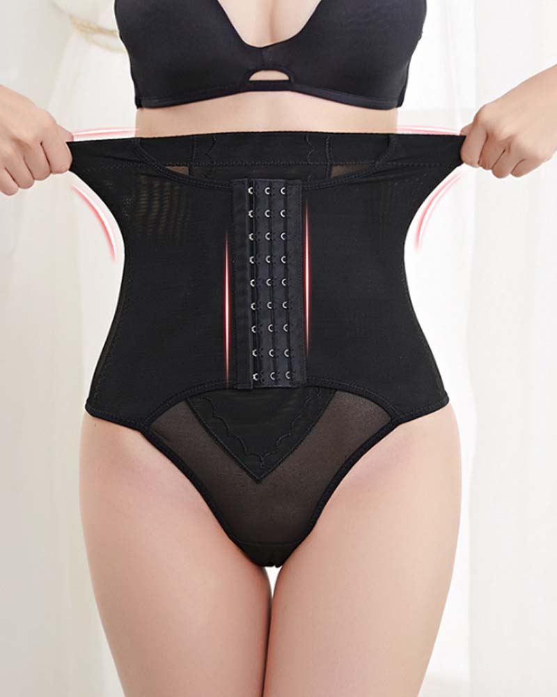 9 Breasted High Waisted Hip Lift Thigh Tuck Thong