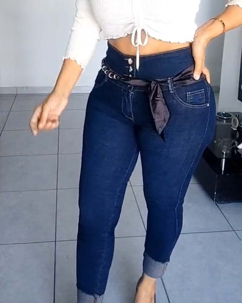 Colombian High-Waisted And Hip Jeans
