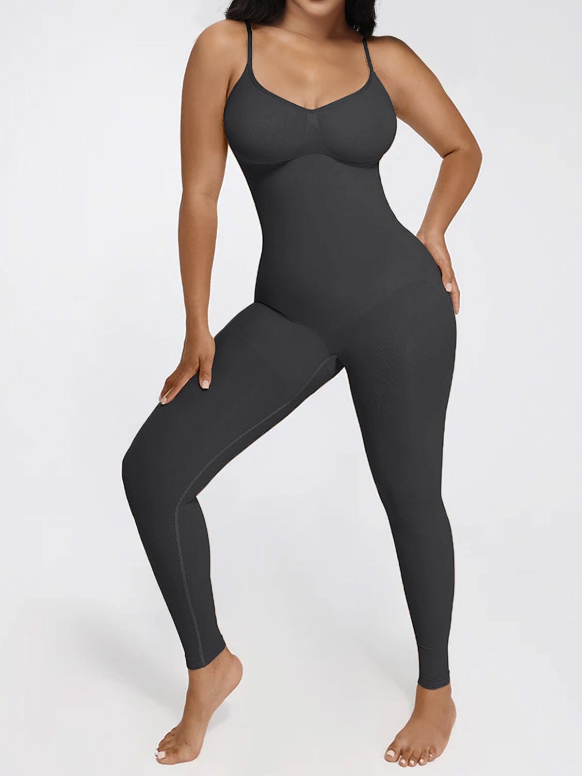 Seamless Breast Support Waist and Abdomen Shaping Mid Thigh Body Shaper