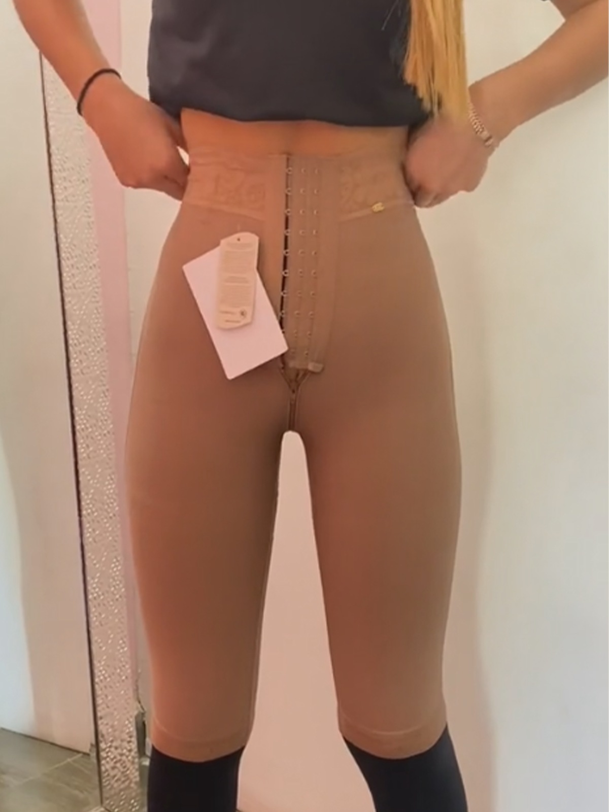 Women's High Waisted Shaping Midi Pants Grommet Control