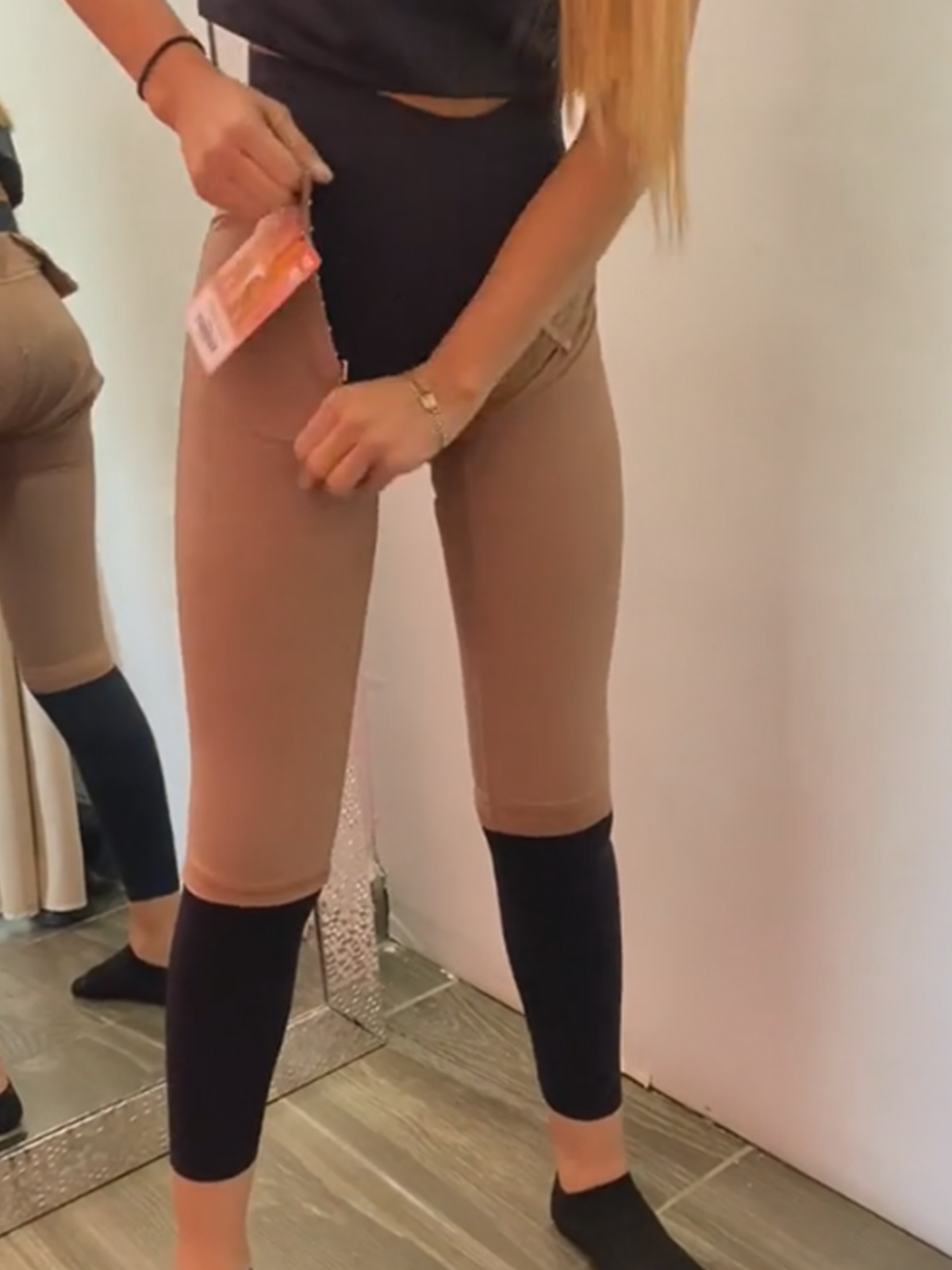 Women's High Waisted Shaping Midi Pants Grommet Control