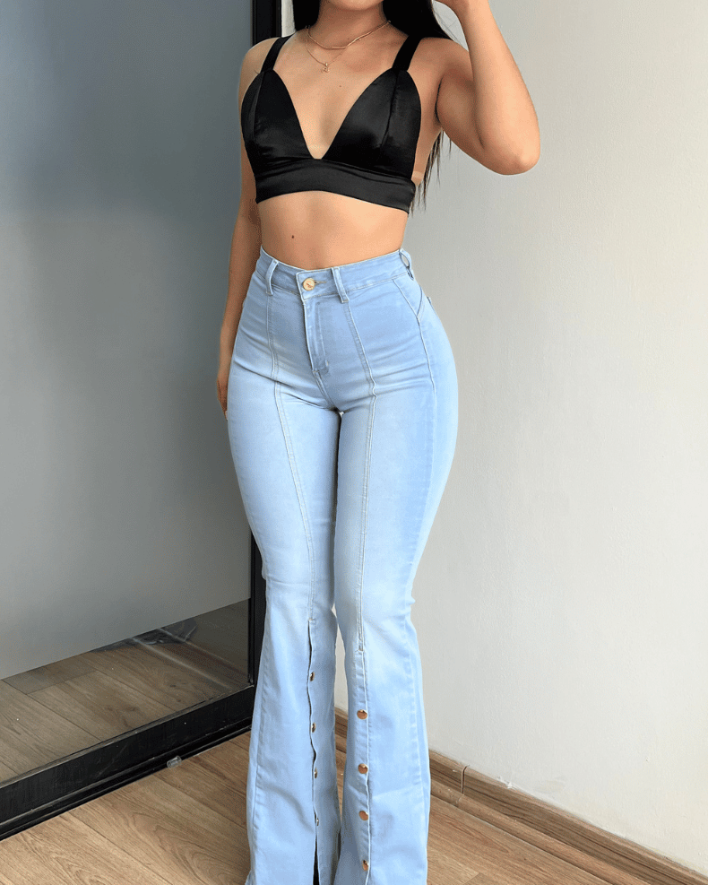 Jeans Flare Broches