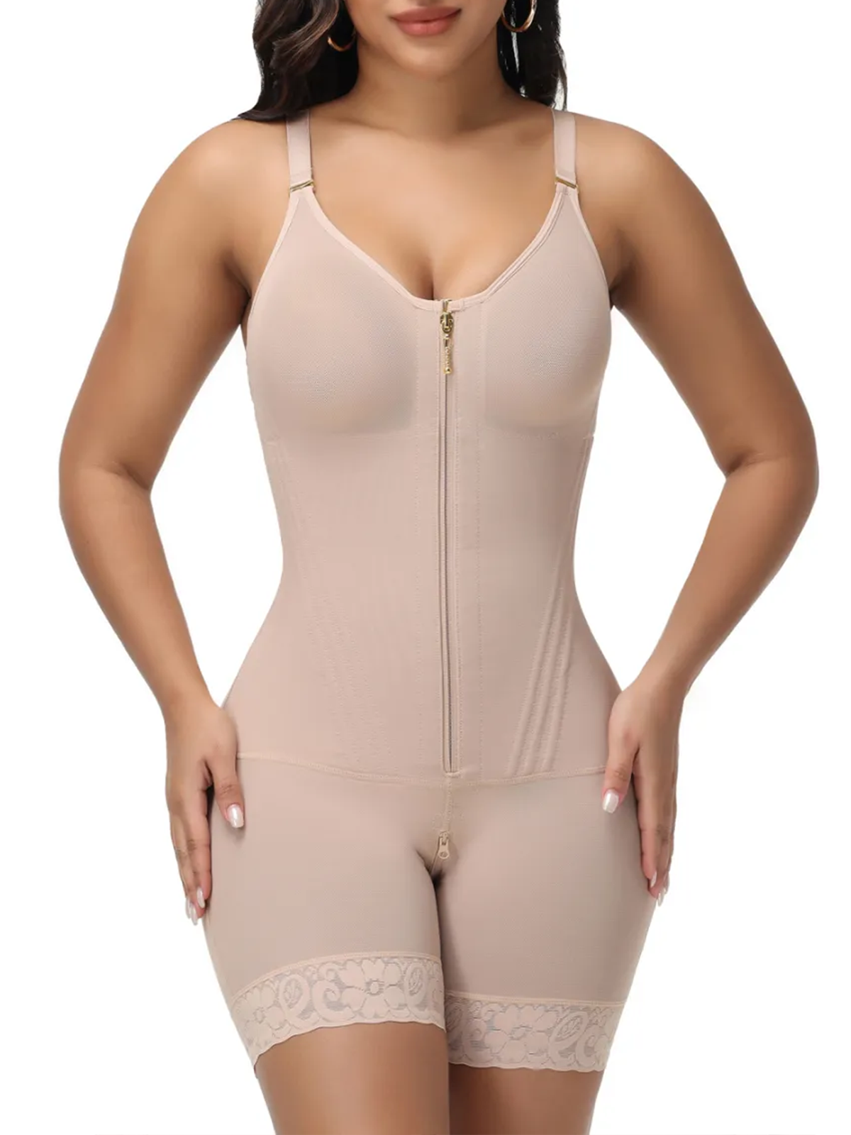 Sleeveless Bust-Enhancing Tummy-Controlling Buttocks-Lifting Bodysuit