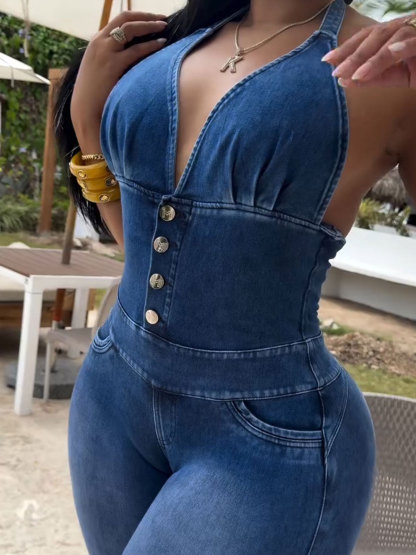 Blue Jeans Full Lipo Jumpsuit