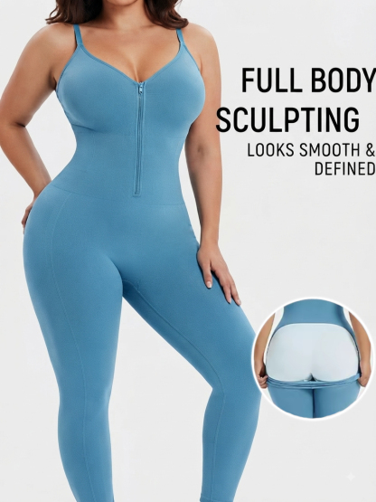 Seamless Full Body Sculpting Jumpsuit With Tummy Control Easy Off