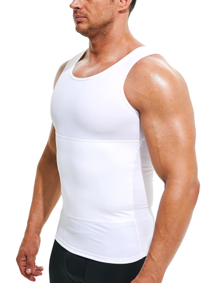 Mens Compression Shirt Slimming Body Shaper Vest Workout Tank Tops