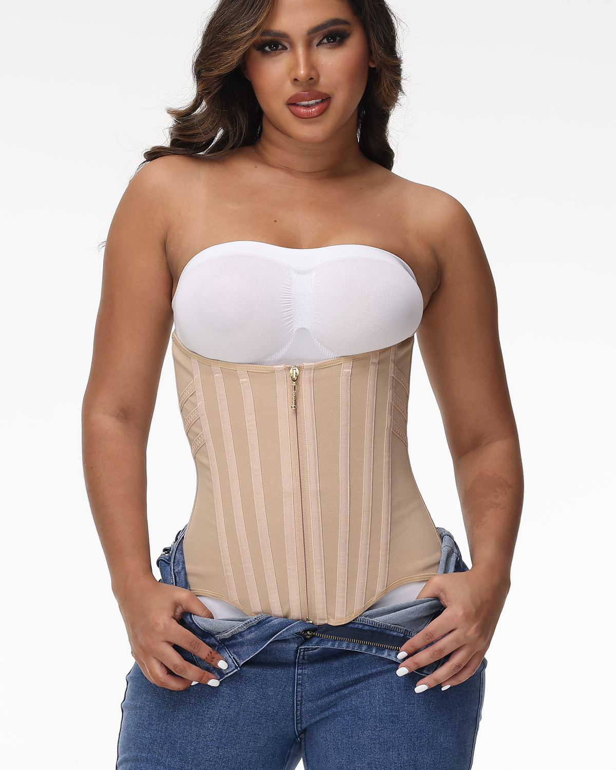 ChicCurve Modeling Belt 30 Steel Waist Trainer-Tan